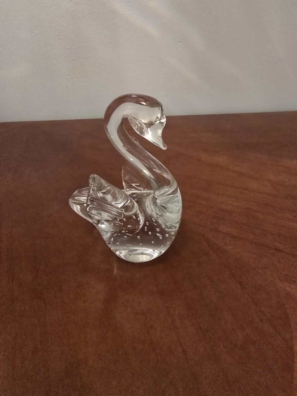 Vintage Murano-Style Hand-Blown Glass Swan Figurine